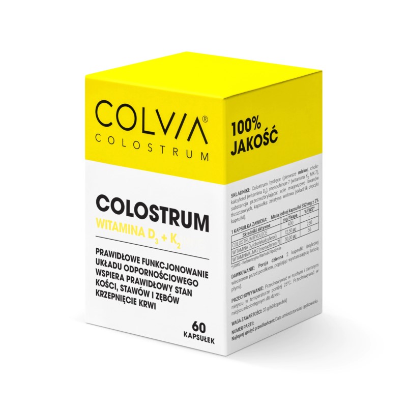Colvita Colostrum Witamia D3 + K2 60 szt Colvita Colostrum Witamia D3 + K2 60 szt