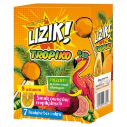 LIZIK! TROPIKO Lizak bez cukru 7 szt + prezent