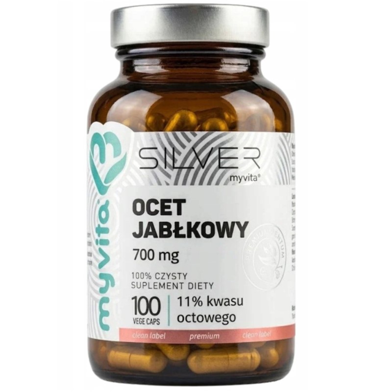 Myvita Silver Ocet jabłkowy 700 mg 100 k Myvita Silver Ocet jabłkowy 700 mg 100 k