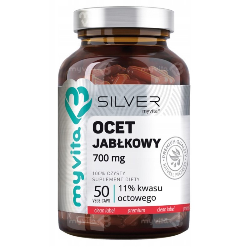 Myvita Silver Ocet jabłkowy 700 mg 50 k Myvita Silver Ocet jabłkowy 700 mg 50 k