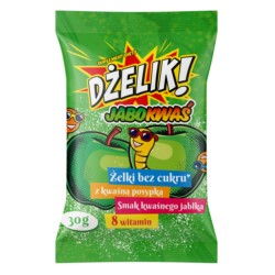 Dżelik! JABOKWAŚ Żelki bez cukru kwaśne jabłko