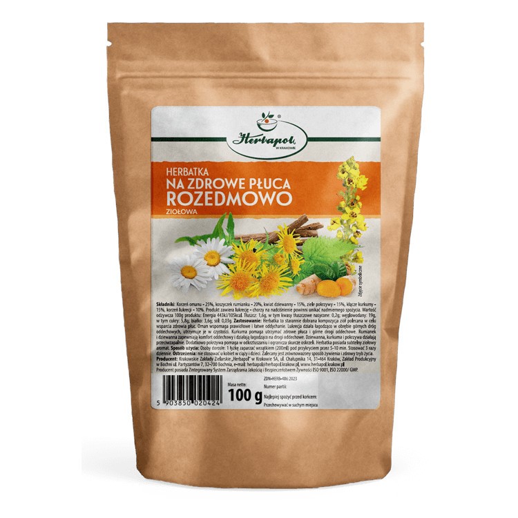 Herbatka na zdrowe płuca rozedmowo 100 g Herbatka na zdrowe płuca rozedmowo 100 g