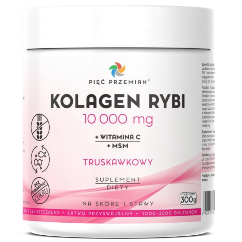 Pięć Przemian Kolagen Rybi truskawkowy 300 g MSM Pięć Przemian Kolagen Rybi truskawkowy 300 g MSM