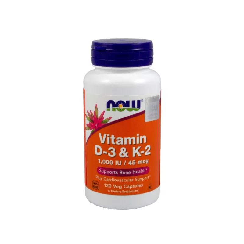 NOW FOODS WITAMINA D3+K2 120K