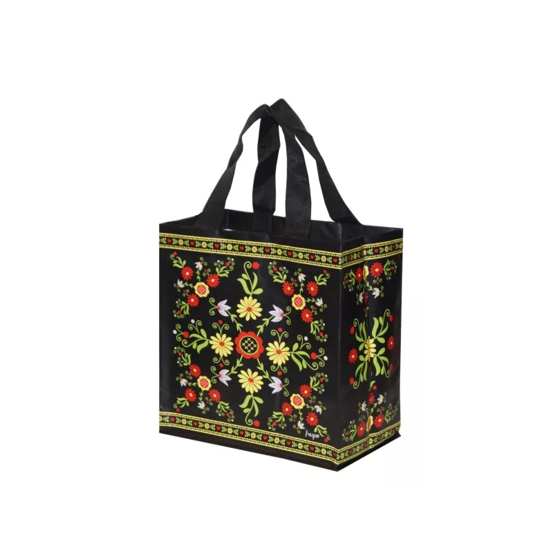 TORBA Z PP MINI FOLKLOR CZARNY MOTYW
