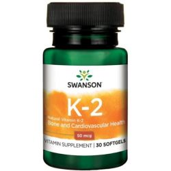 SWANSON WITAMINA K2 NATURALNA 50MCG 30 KAPS. ŻEL.