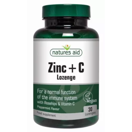 Natures Aid Cynk Z Witaminą C Do Ssania 30Tab