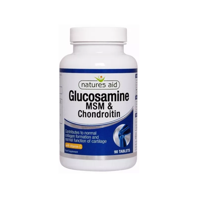 NATURES AID GLUKOZAMINA, MSM, CHONDROITYNA 90TAB NATURES AID GLUKOZAMINA, MSM, CHONDROITYNA 90TAB