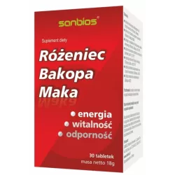 Sanbios Różeniec Bacopa Maka 30 tabletek Sanbios Różeniec Bacopa Maka 30 tabletek