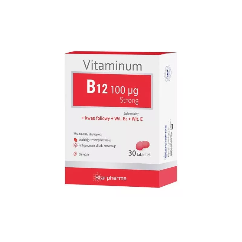 Starpharma Vitaminum B12 100 µg Strong 30 kapsułek